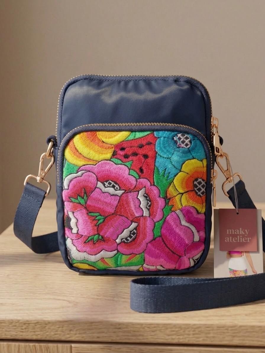 Crossbody azul lona 2