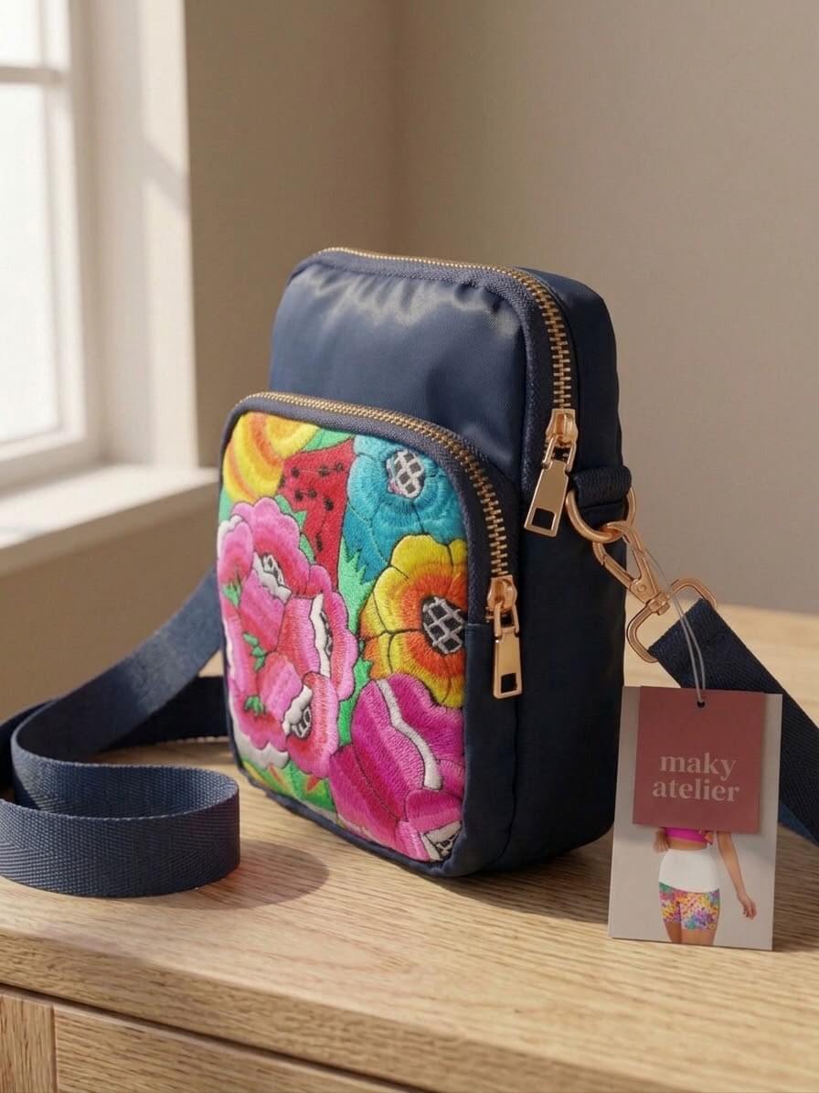 Crossbody azul lona 3