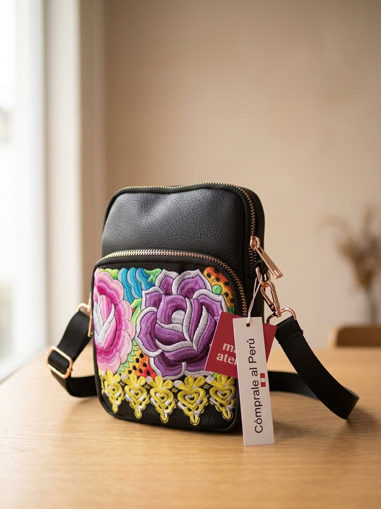 Crossbody negro cuerina 3
