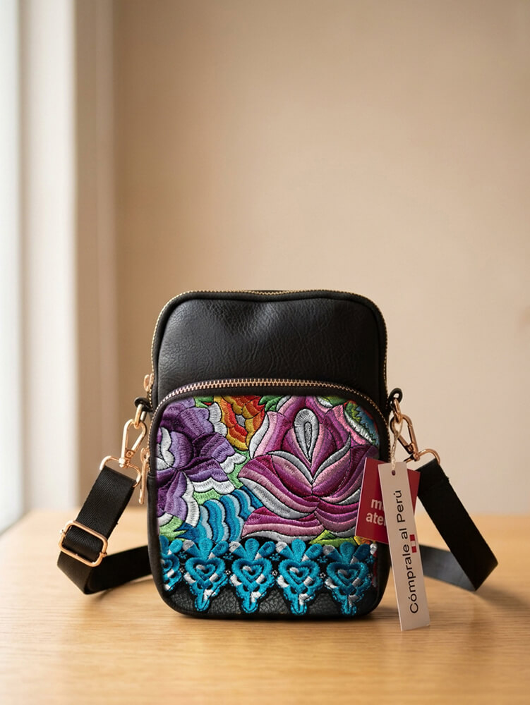 Crossbody negro cuerina 8